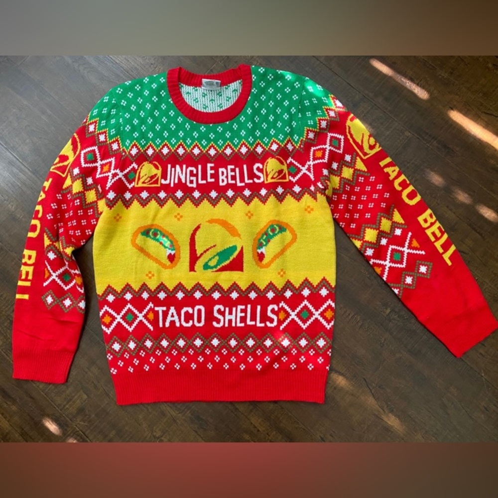 Jingle Bells Taco Shells Taco Bell ugly Christmas Sweater medium